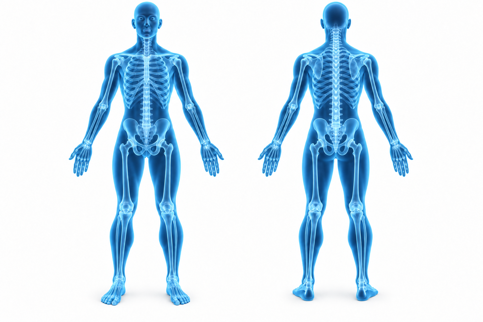 Front and back anatomy diagram